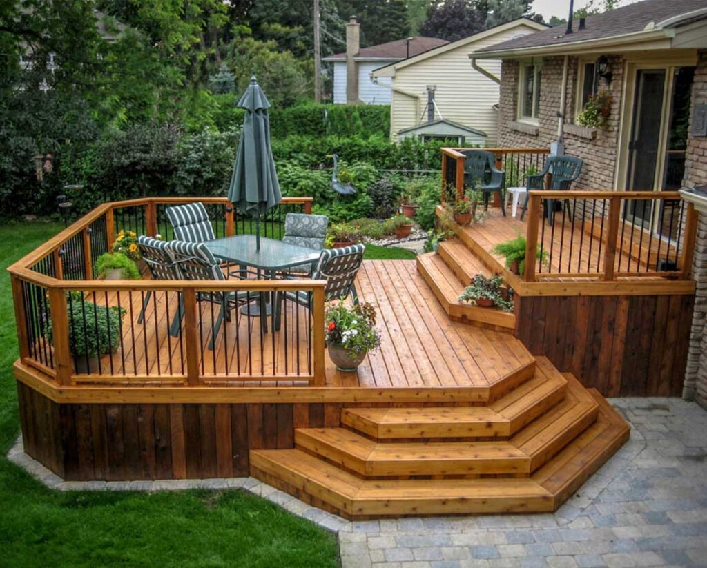 multilevel cedar deck