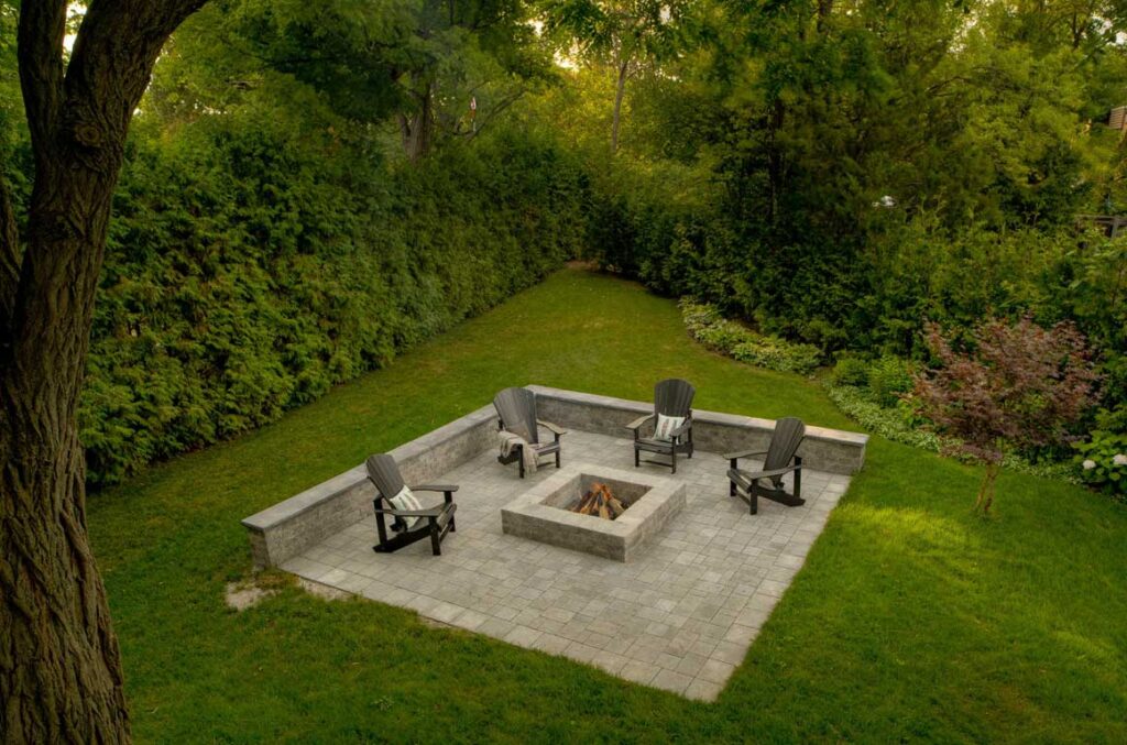 stone fire pit in mississauga for cozy nights